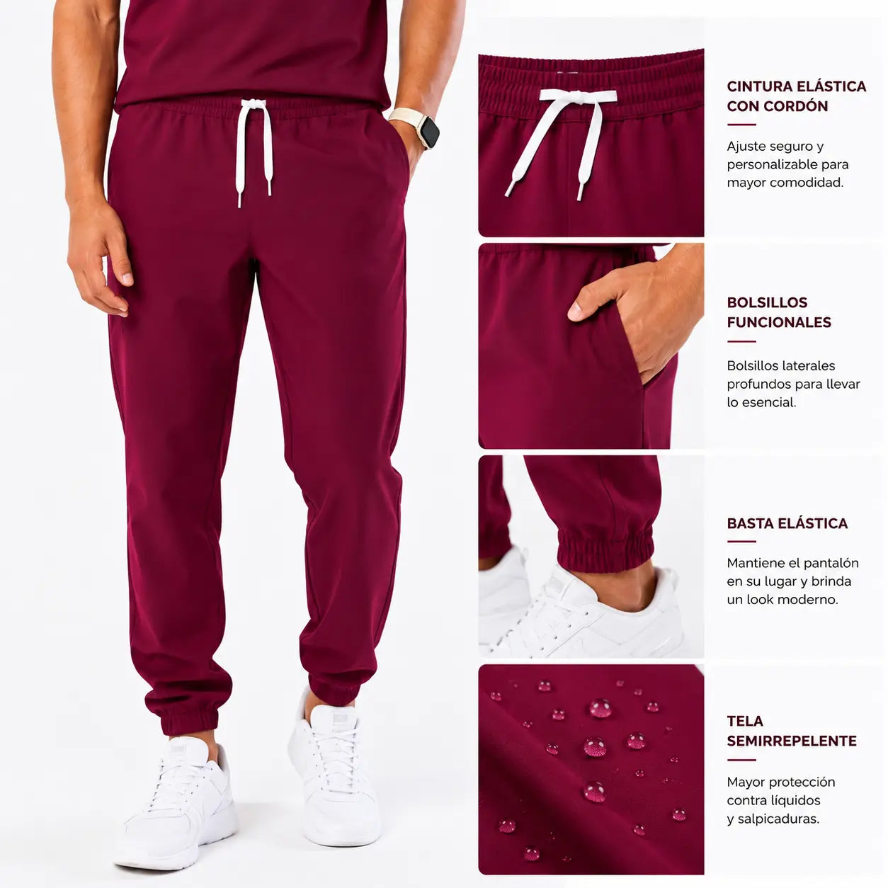 Scrub Jogger para Caballero Tela Microfibra